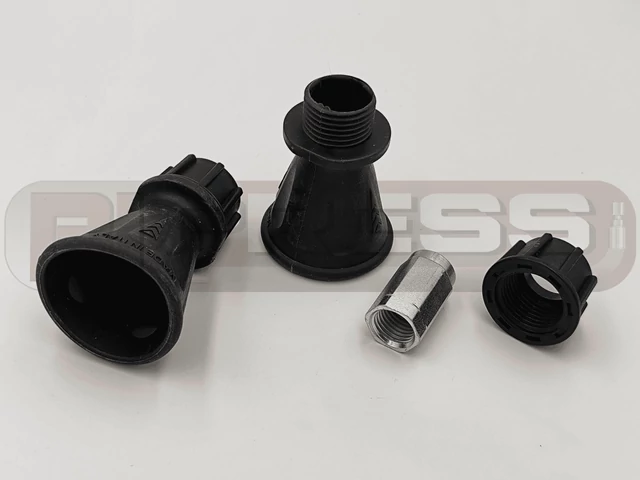 371802 (PU fúvókavédő NPT-1/4"BM - 1/4" BSP BM, fekete, horg. acél)